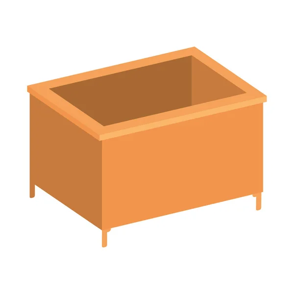 Wooden box isolated icon — Stock Vector