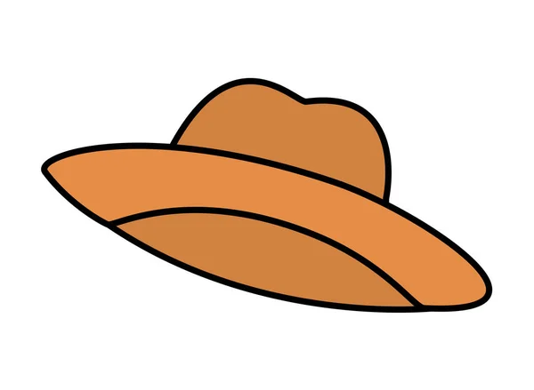 Lindo granjero sombrero aislado icono — Vector de stock