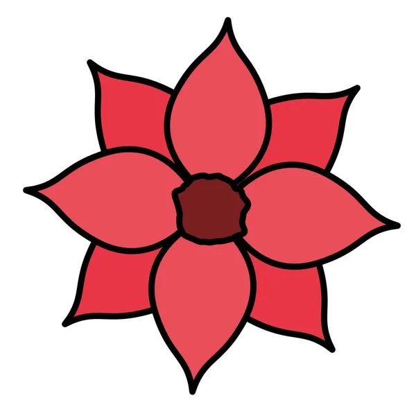 Красивый цветок с листочками изолированный значок — стоковый вектор