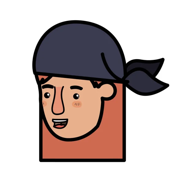 Tête de femme avec personnage d'avatar bandana — Image vectorielle