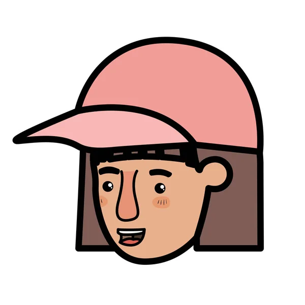 Tête de femme avec chapeau avatar caractère — Image vectorielle