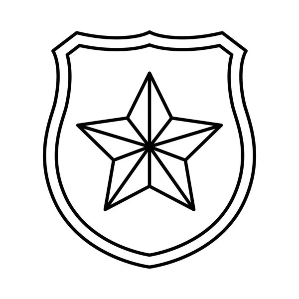 Escudo com ícones isolados de estrela — Vetor de Stock