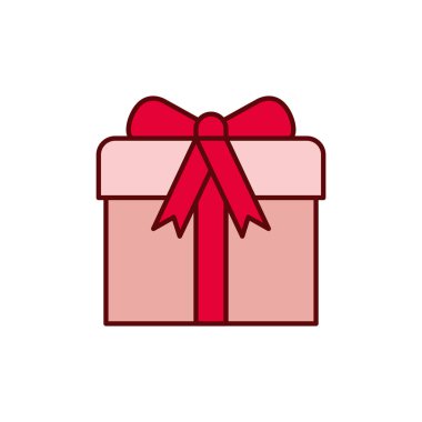 hediye kutusu ile şerit izole simgesi