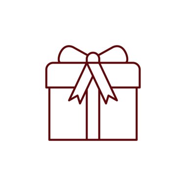 hediye kutusu ile şerit izole simgesi