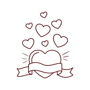 kalp şerit izole simgesiyle