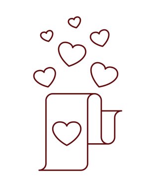 hediye listesi izole kalp simgesi olan