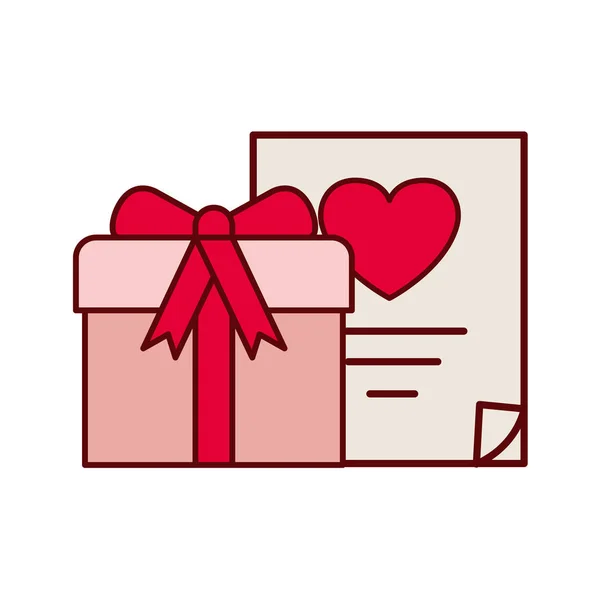 Caja con la lista de regalos icono isoalted — Vector de stock