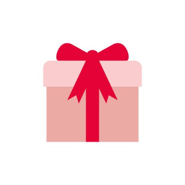 hediye kutusu ile şerit izole simgesi