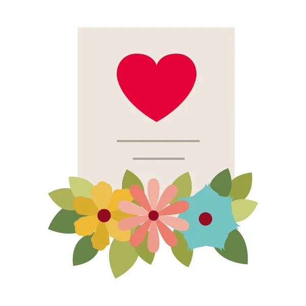 Lista de regalos con flores icono aislado — Vector de stock