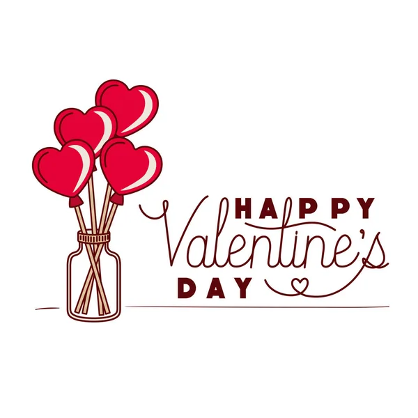 Heureux Saint Valentin étiquette icône isolée — Image vectorielle