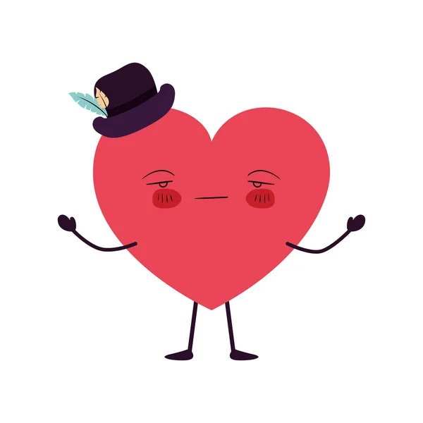 Srdce lásky kawaii charakter — Stockový vektor