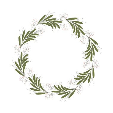 Çiçek çelenk ve izole simgesi yapraklar