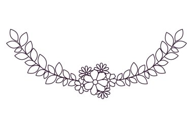 güzel çiçeklerle yapraklar izole simgesi