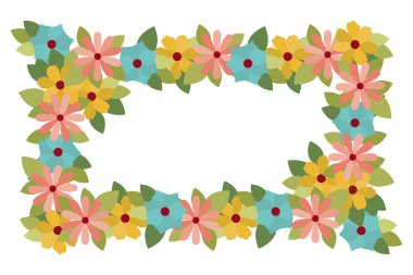 çerçeve çiçek izole simgesiyle