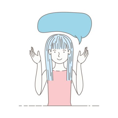 konuşma balonu avatar karakter olan kadın