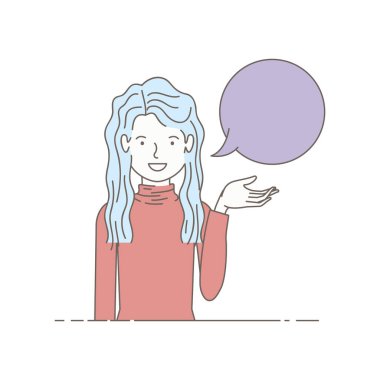 konuşma balonu avatar karakter olan kadın