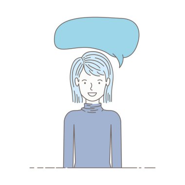 konuşma balonu avatar karakter olan kadın