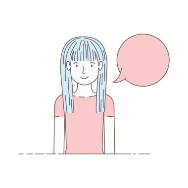 konuşma balonu avatar karakter olan kadın