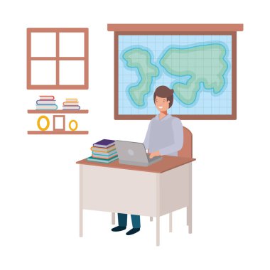 Coğrafya dersinde öğretmen