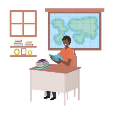 öğretmen Coğrafya dersinde siyah