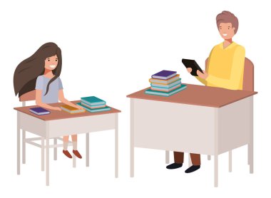 öğretmen ile öğrenci sınıfta