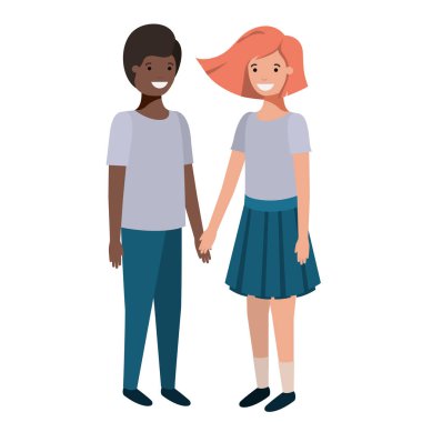 friendly teenagers ethnicity couple characters