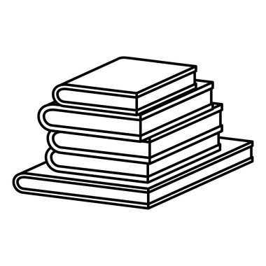 kazık kitaplar izole simgeler