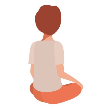 genç çocuk sırt karakteri üzerinde oturan