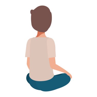 genç çocuk sırt karakteri üzerinde oturan