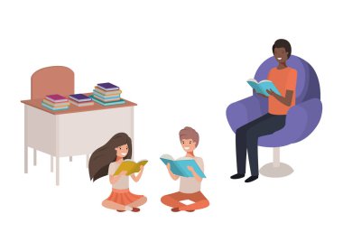 teacher reading in the classroom with students