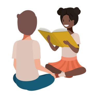 Genç etnik köken öğrencileri kitap okuyorlar