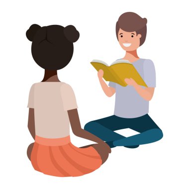 Genç etnik köken öğrencileri kitap okuyorlar