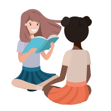 kitap okumak oturan genç öğrenciler kız