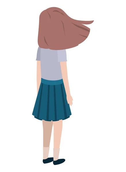 Adolescente indietro ragazza avatar personaggio — Vettoriale Stock