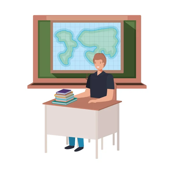 Lehrer im Geografieunterricht — Stockvektor