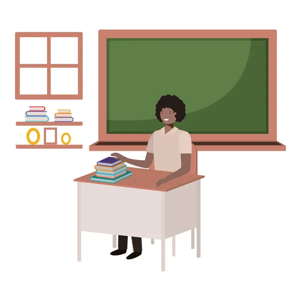 教室里的黑人老师 — 图库矢量图片