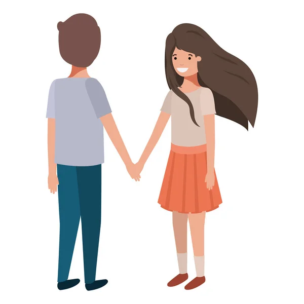 Friendly teenagers couple characters — Stock Vector