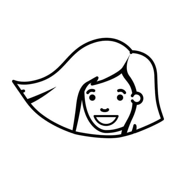 Adolescente ragazza testa avatar personaggio — Vettoriale Stock