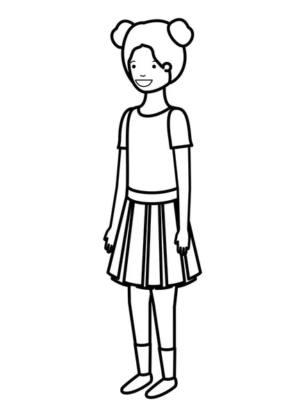 Adolescente chica avatar carácter — Archivo Imágenes Vectoriales