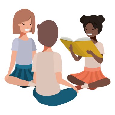 Genç etnik köken öğrencileri kitap okuyorlar