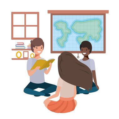 Coğrafya sınıfta genç öğrenciler