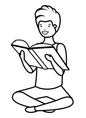 Genç öğrenciler oturmuş kitap okuyorlar.