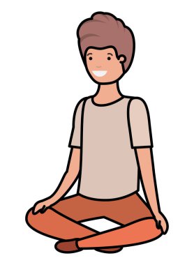 Avatar karakter oturan genç çocuk