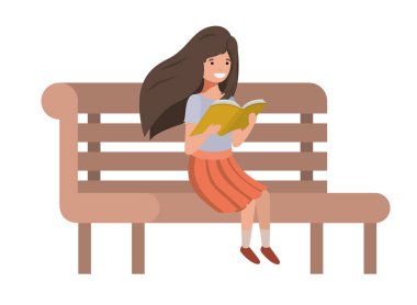 genç öğrenci kız oturma okuma kitabı