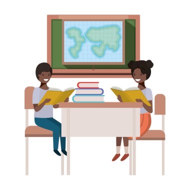 Coğrafya sınıfta genç öğrenciler