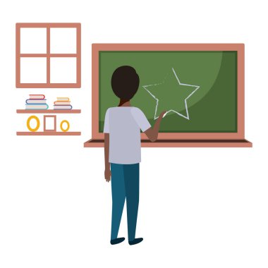 kara tahta öğrenci siyah çizim yıldız