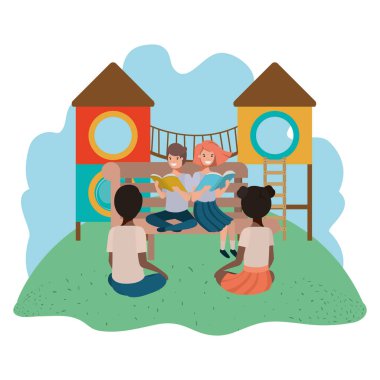 bir grup insan bahçesi avatar karakter