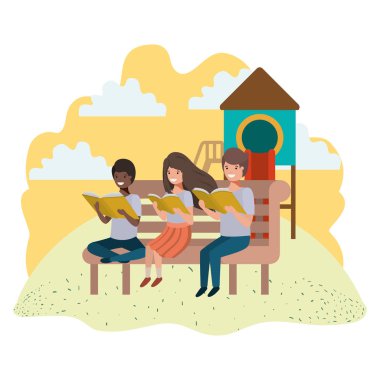 bir grup insan bahçesi avatar karakter