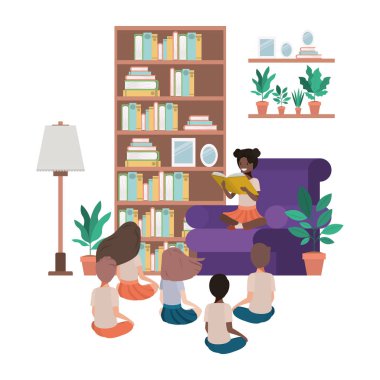 çocuklar oturma odası avatar karakter okuma