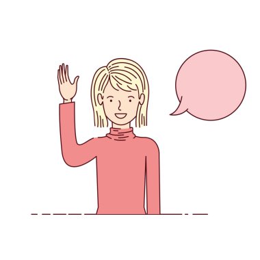 konuşma balonu avatar karakter olan kadın